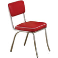 Red and Chrome Dining Side Chair P3539
