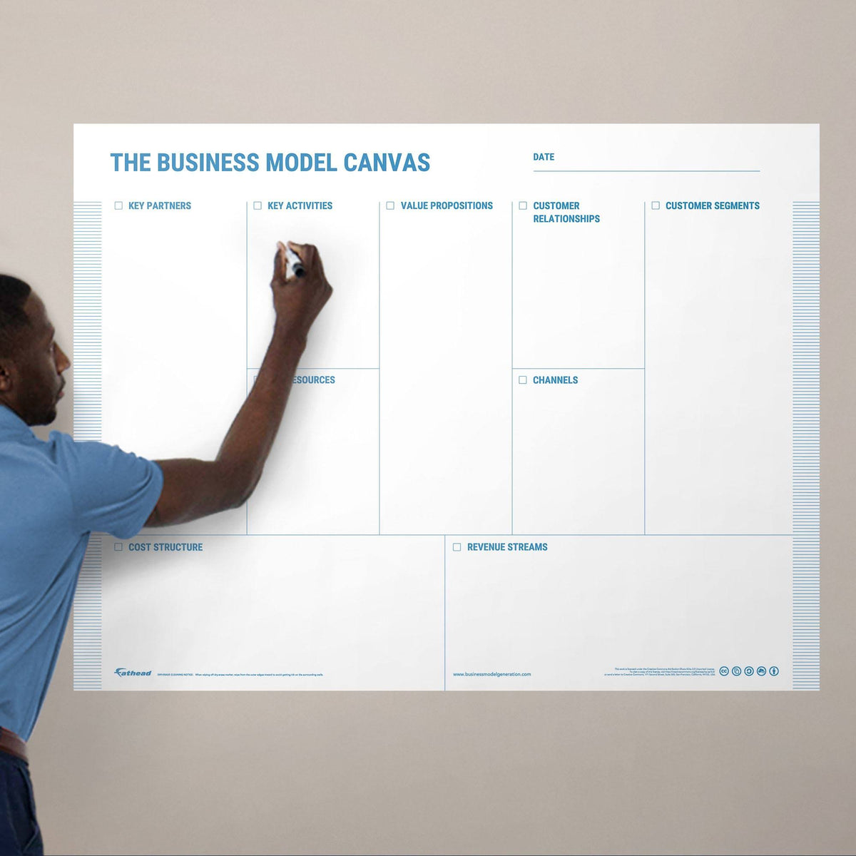 Removable Dry Erase Vinyl Wall Decal in Blue P586438