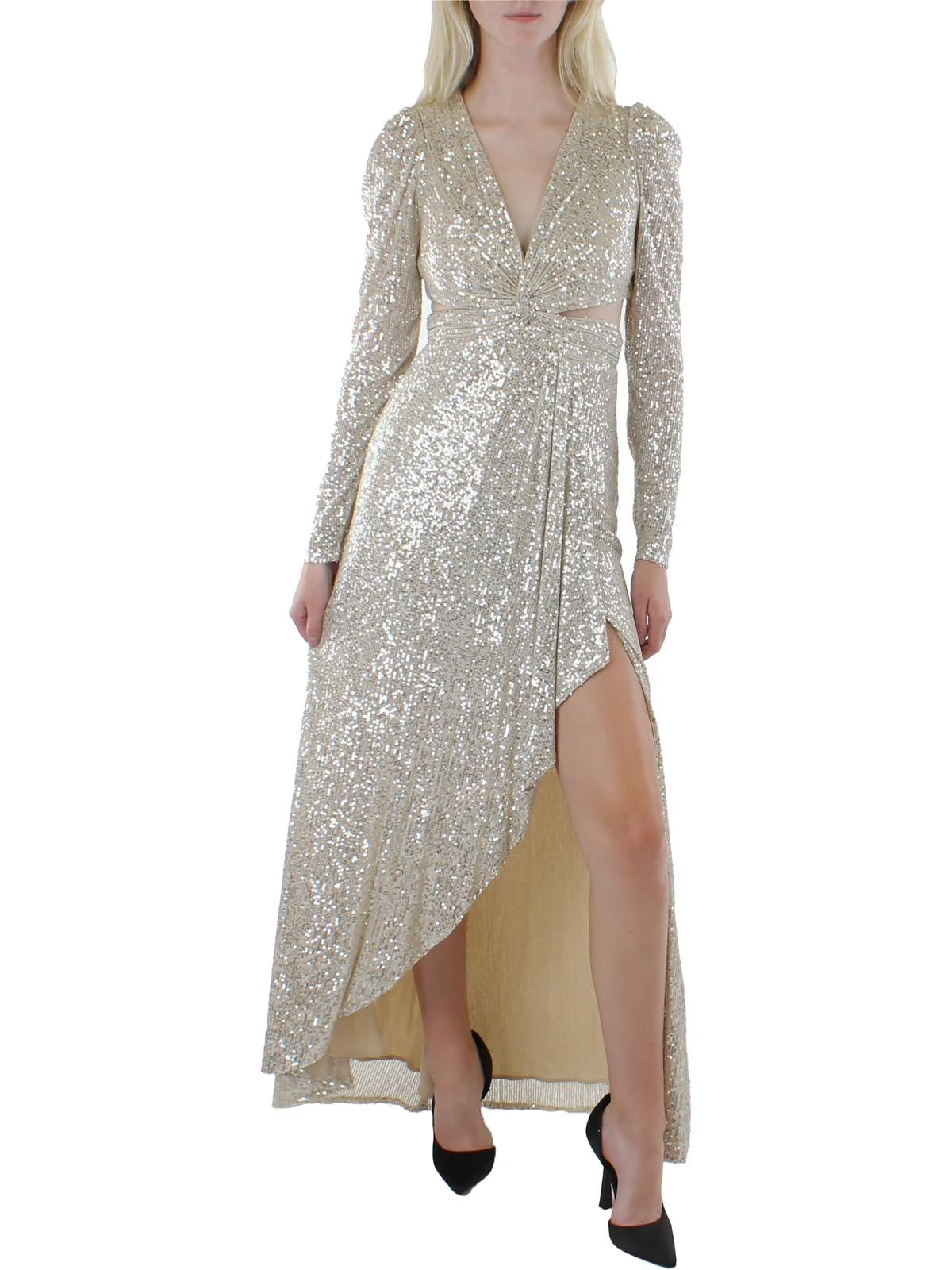 Sequin Cut-Out Evening Dress N19119