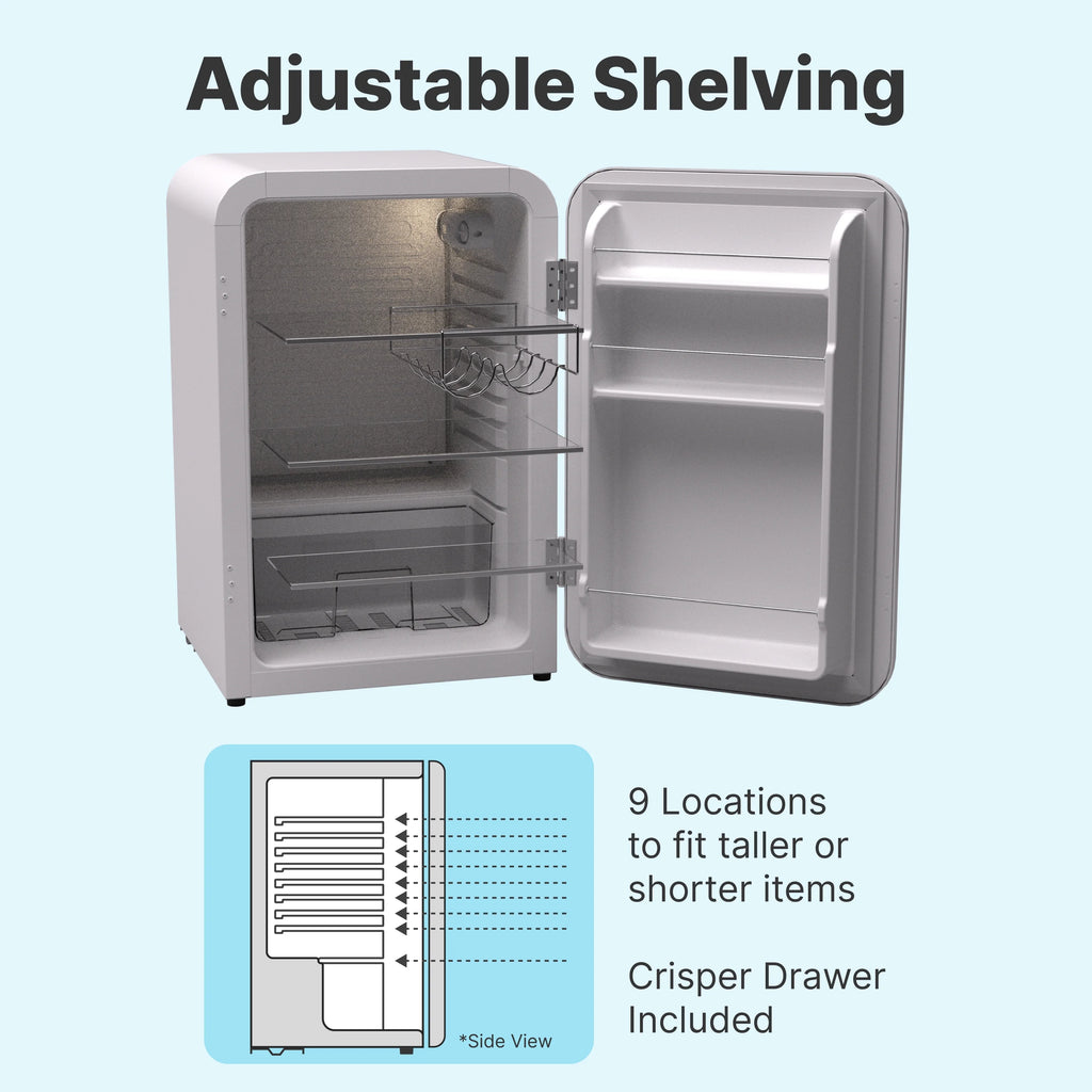 White Freestanding Mini Fridge 3.74Cu.ft. A270348