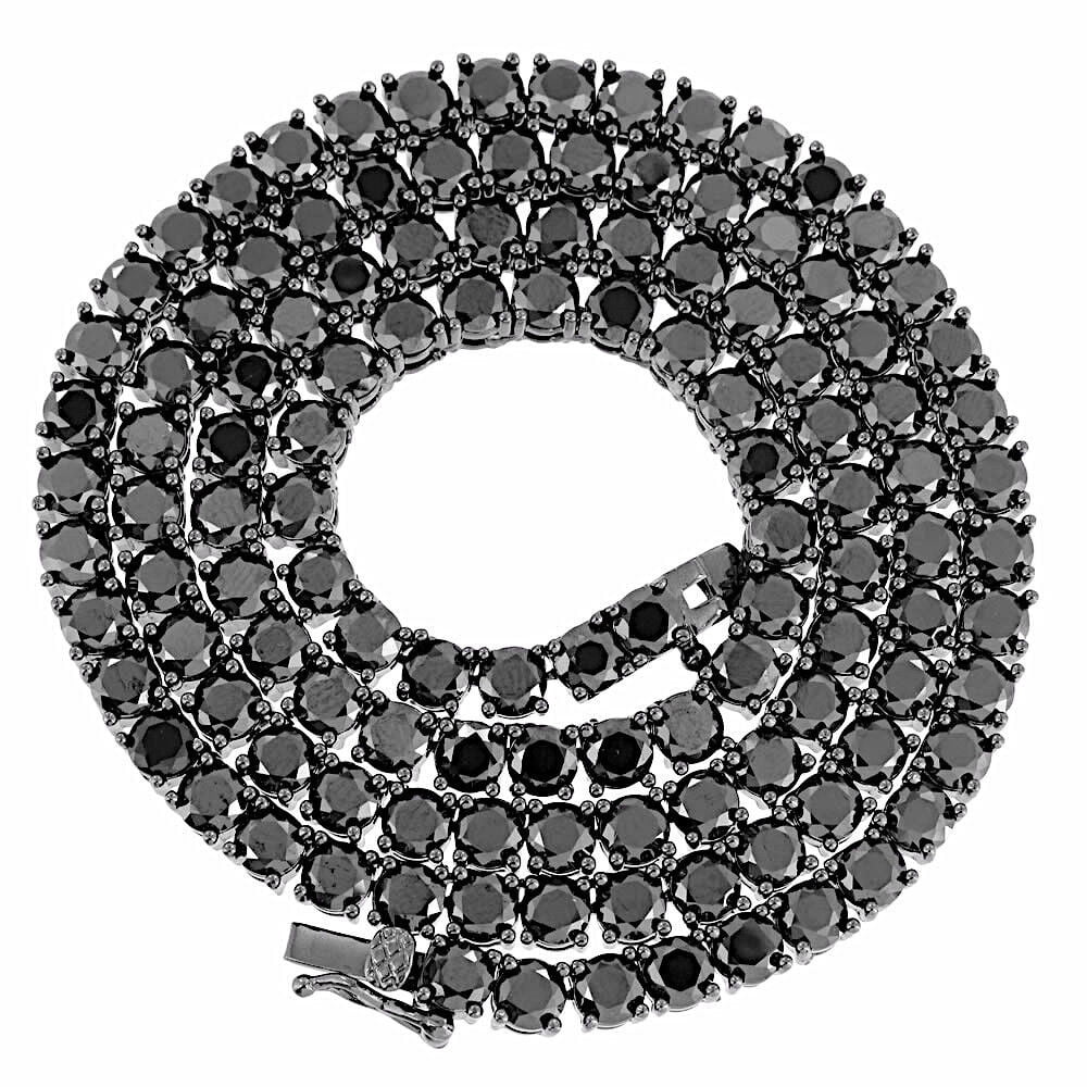 14K Black Gold Tennis Chain Necklace 24" T298