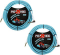 Woven Instrument Cable, Daphne Blue, 20', Right Angle, 2-Pieces Bundle S272589