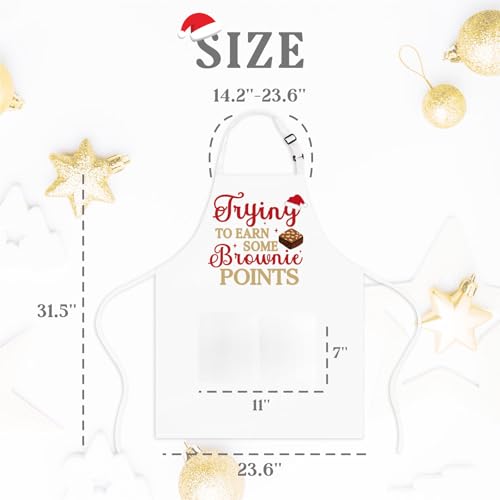 Red Christmas Baking Apron with 2 Pockets D5537