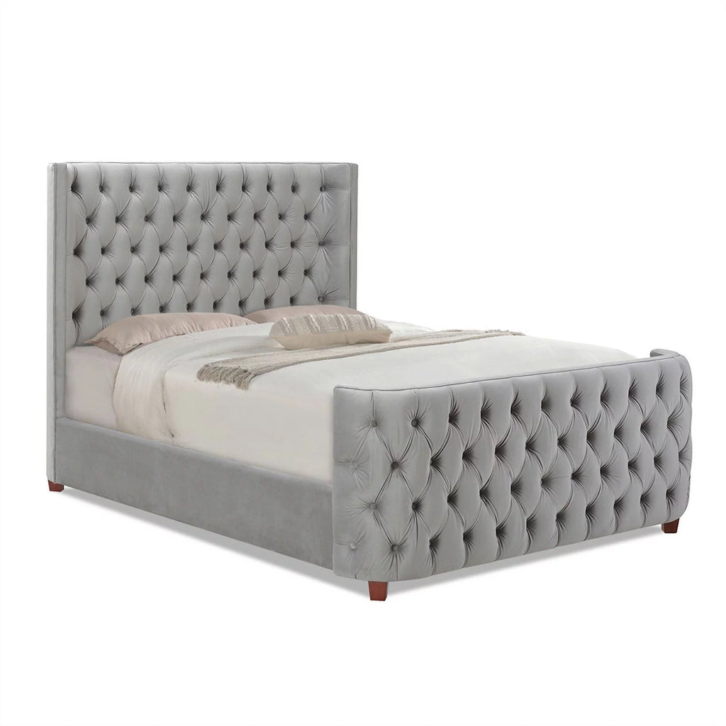 Queen Tufted Velvet Bed L72860