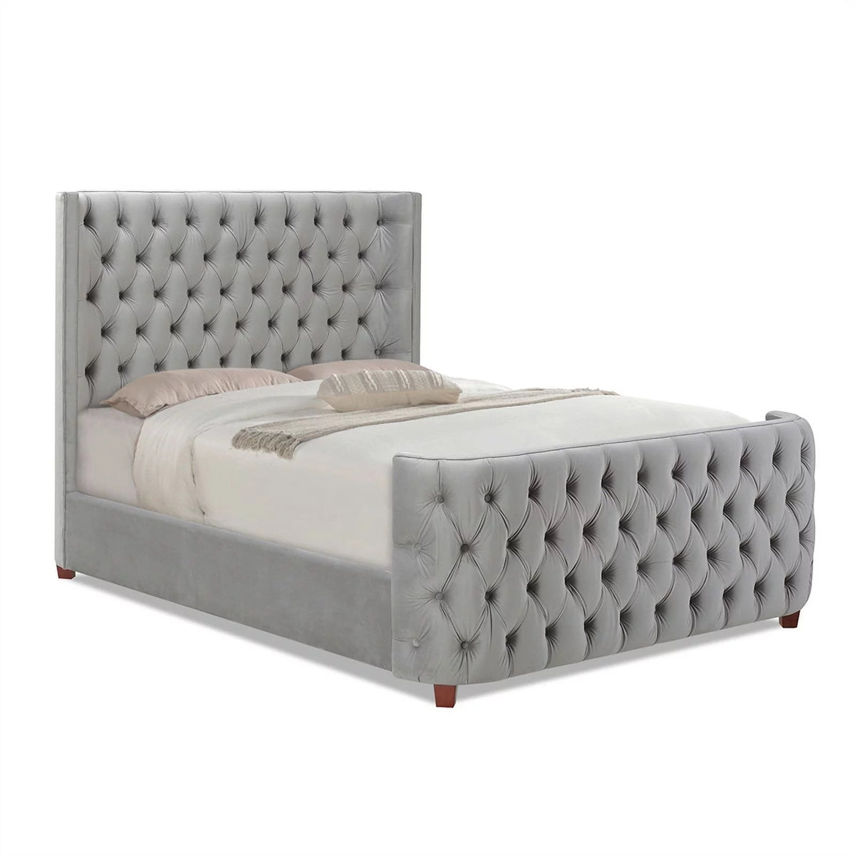Queen Tufted Velvet Bed L72860