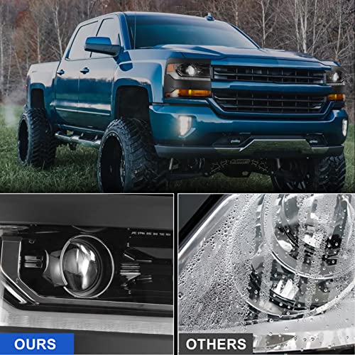 Chrome Projector Headlight Assembly with LED Sequential Turn Signal 1 Pair K889