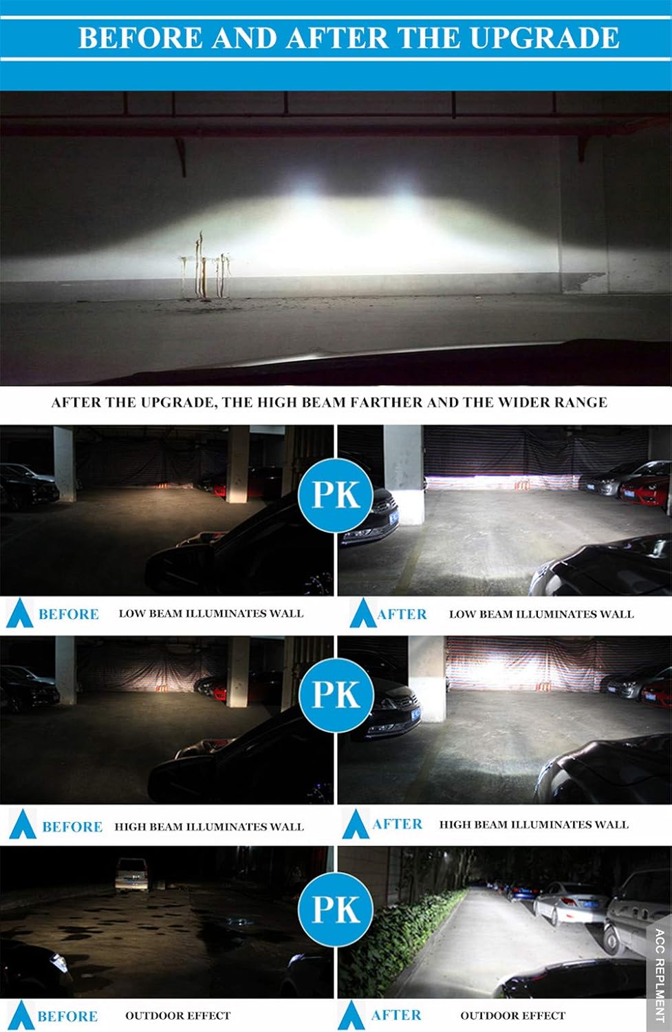 2PCS Headlight Assemblies Bi-Xenon Projector Double Beam HID With LED Daytime Running Lights O89302