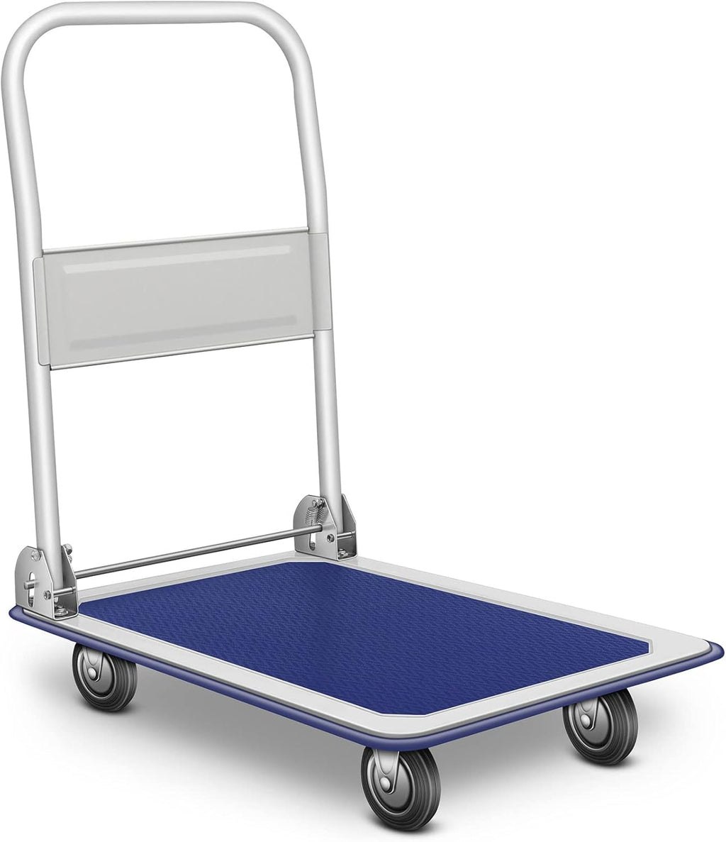 Blue Folding Platform Truck with 24x36 Inch Flatbed Surface N369