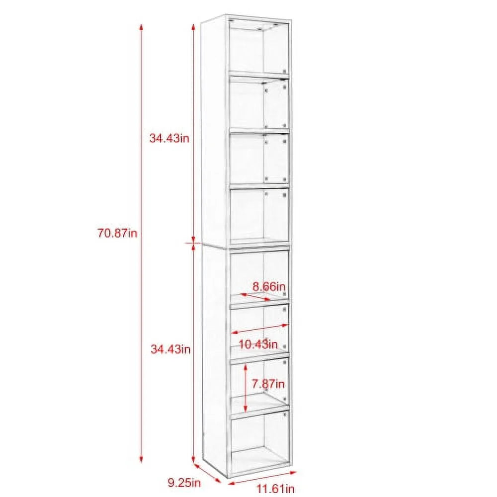 8-Tier Media Tower Rack with Adjustable Shelves B9687